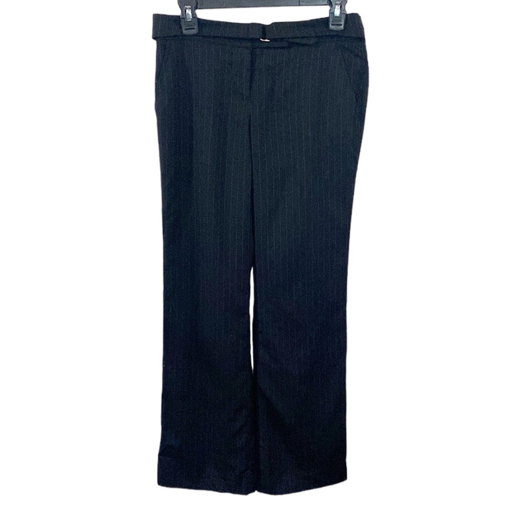 J crew low fit wool blend pin stripe wide leg belted pants size 2